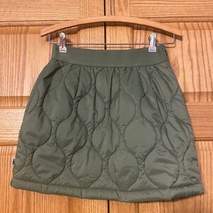 Obey Green Quilted Bubble Mini Skirt Casual